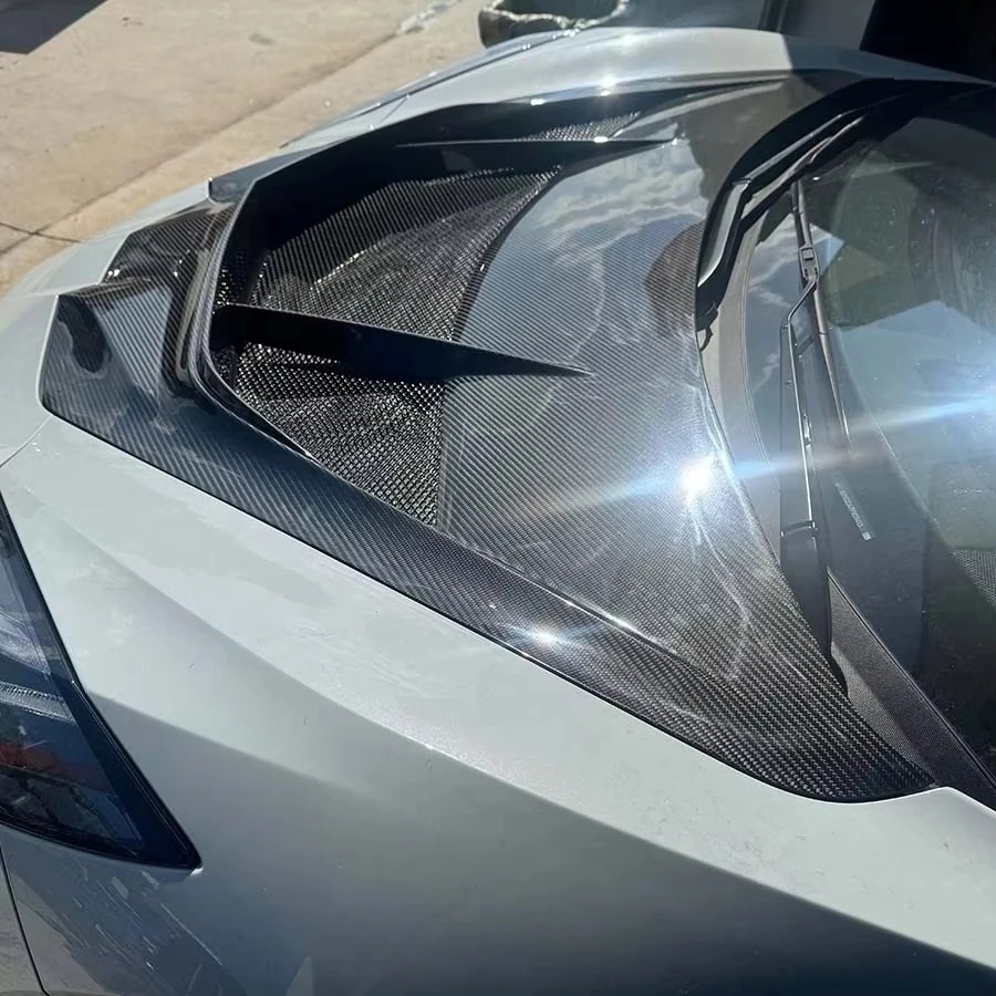 High Quality ZR1 Style Dry Carbon Fiber Hood for  Corvette C8 Steel Mold Manufacturing New Condition Included Bolts